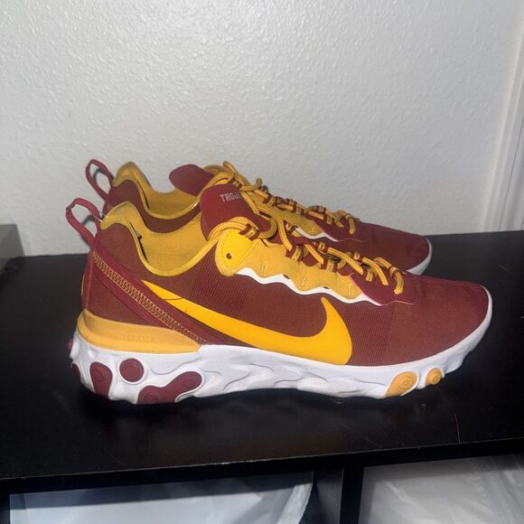 Nike Other - Nike React Element 55 USC Trojans Red Gold NCAA CK4853-600 Men's Size 10.5